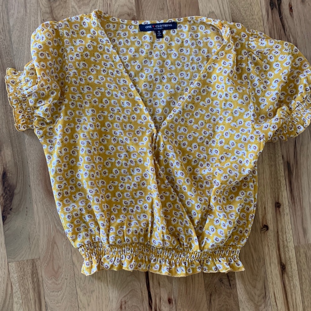 Floral Crop Top- yellow